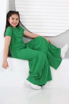 Ispanyol Paça Pantolon Fırfırlı Bulüz Ikili Takım