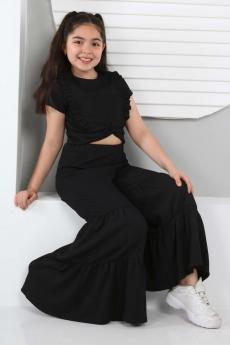 Ispanyol Paça Pantolon Fırfırlı Bulüz Ikili Takım