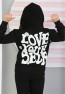 LOVE YOUR SELF BASKILI KAPŞONLU SWEATSHİRT