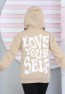 LOVE YOUR SELF BASKILI KAPŞONLU SWEATSHİRT