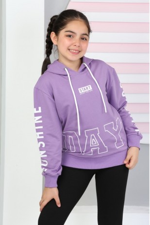 СВИТШОТ ДВУНИТОЧНЫЙ С ПРИНТОМ С РУКАВАМИ