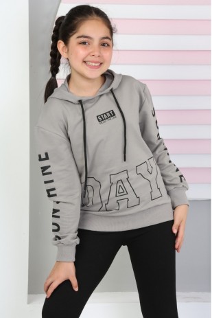 سويت شيرت بخيطين وطبعات نهارية بأكمام