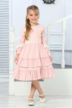 ÖNÜ DANTEL DETAYLI UZUN KOL ELBİSE