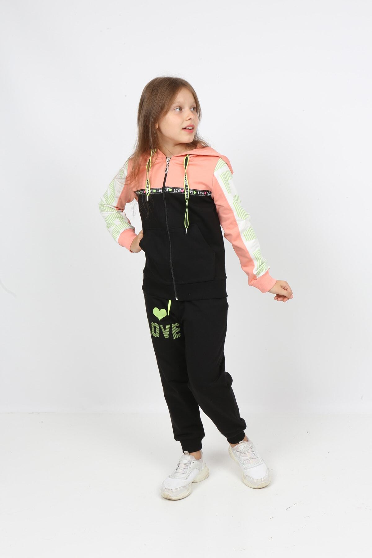 طقم بدلة رياضية بغطاء للرأس وسحاب للأطفال من I&k Şımarık Kids