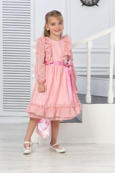 ÇANTALI KUŞAKLI DANTEL ELBİSE