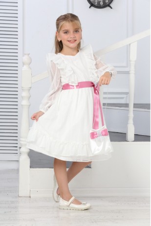 ÇANTALI KUŞAKLI DANTEL ELBİSE