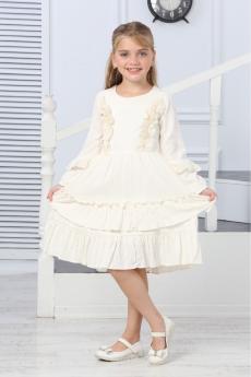 ÖNÜ DANTEL DETAYLI UZUN KOL ELBİSE