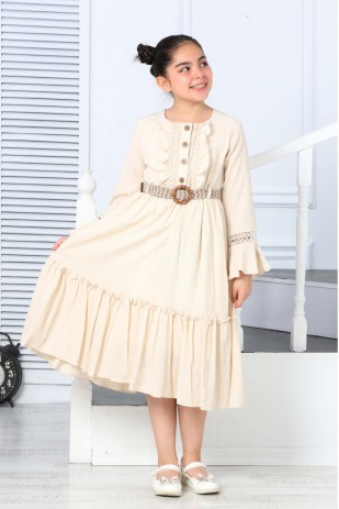 KELLNERKLEID MIT SILBERTEM STOFF, GÜRTEL, KNÖPFEN, ÄRMELN UND SPITZENDETAILS